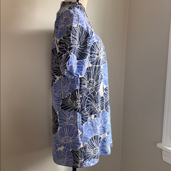 BANANA REPUBLIC 100% SILK FLORAL BLUE DRESS - Picture 9 of 9